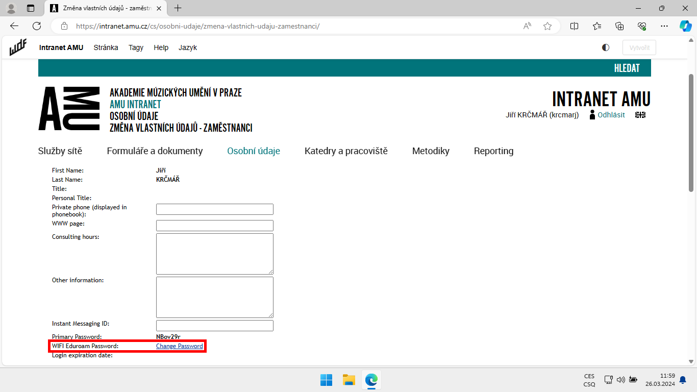 Changing the password for the eduroam Wi-Fi network - 04