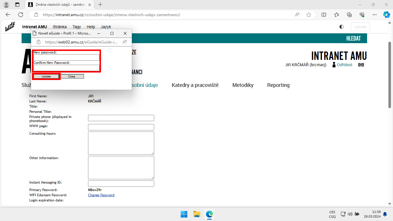 Changing the password for the eduroam Wi-Fi network - 05