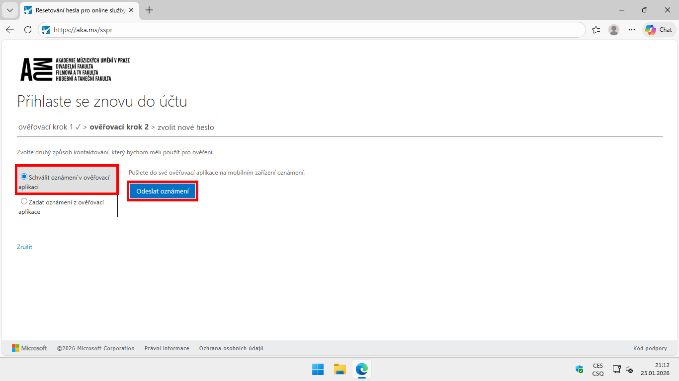 Obnova zapomenutého hesla do sítě AMU - 04