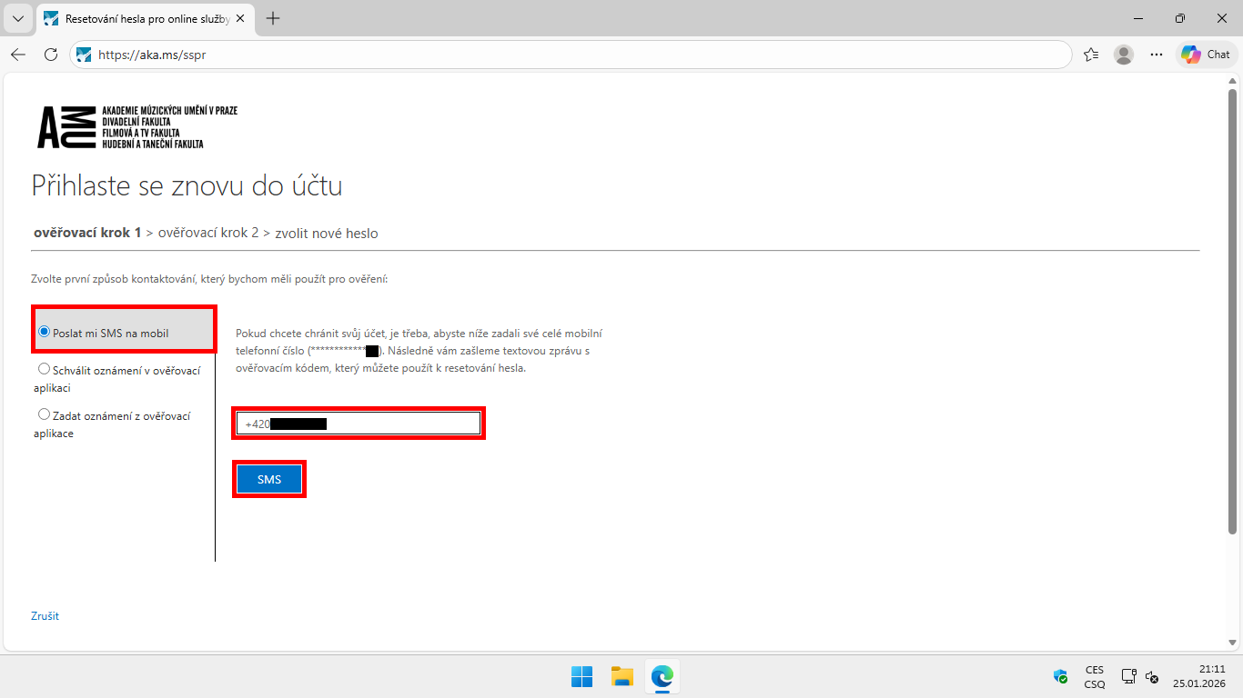 Reset of a forgotten AMU network password - 02