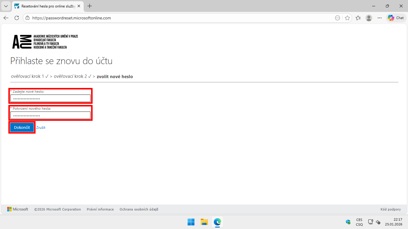 Reset of a forgotten AMU network password - 06
